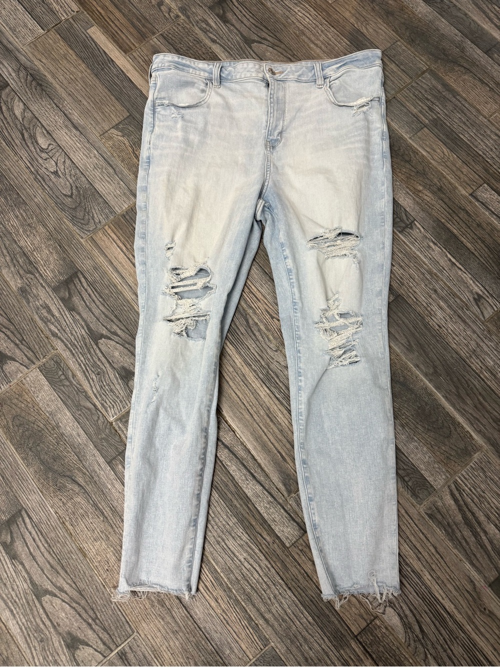 American Eagle Womens Distressed Next Level Stretch High Rise Jeggings - size 18